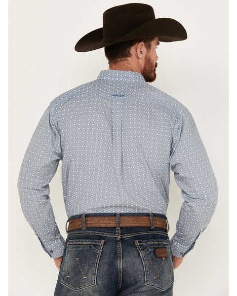 Ariat Men's Gery Geo Print Long Sleeve Button-Down Western Shirt - Tall, Blue, hi-res