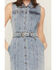 Image #3 - Rock & Roll Denim Women's Medium Wash Sleeveless Buckle Denim Mini Dress, Medium Wash, hi-res