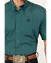 Cinch Men's Medallion Print Short Sleeve Button Down Western Shirt, Teal, hi-res