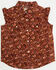 Image #1 - Shyanne Toddler Girls' Ditsy Ruffle Sleeve Snap Western Stretch Shirt, Mahogany, hi-res