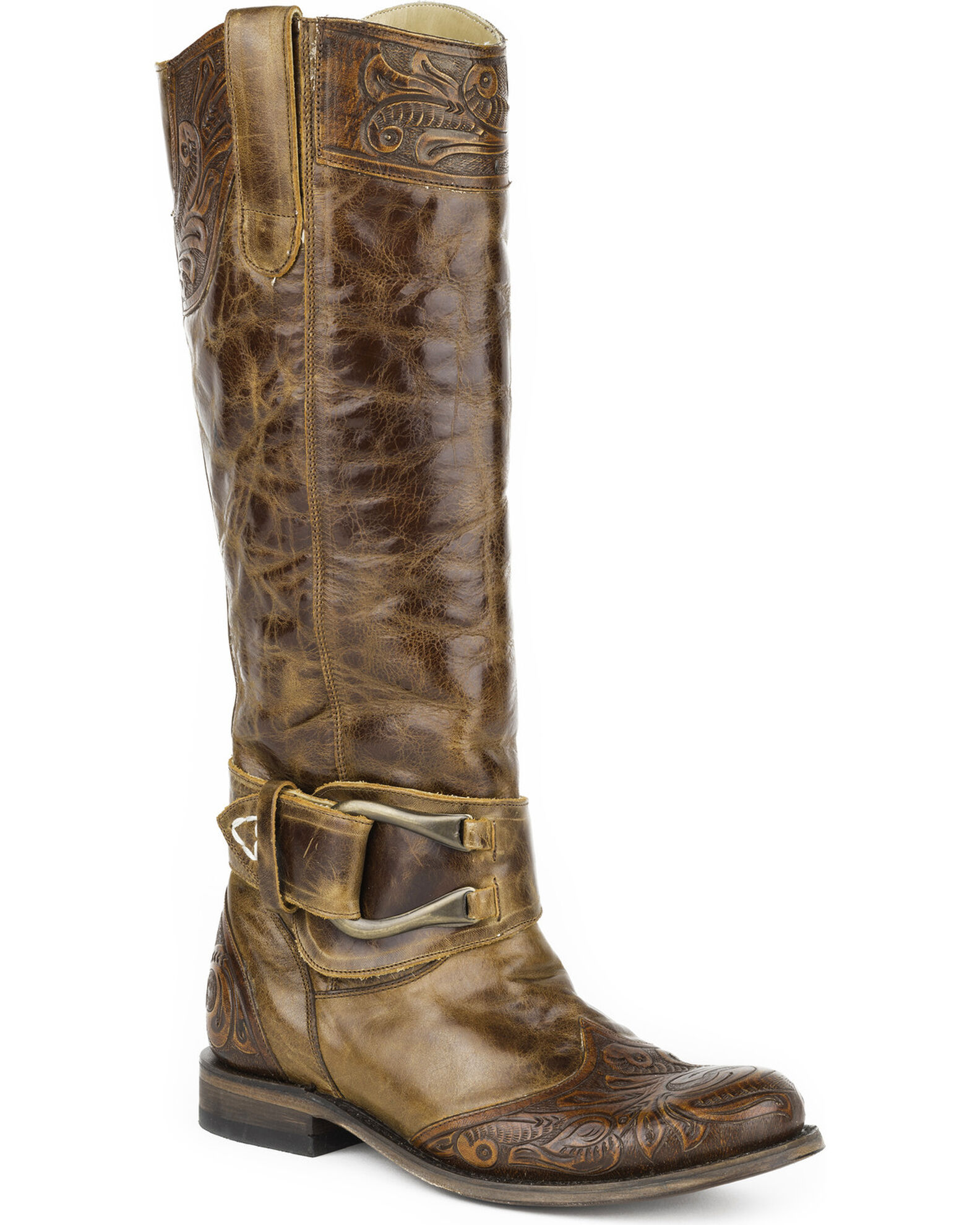 Stetson Women s Tan Paisley Western Boots Round Toe Sheplers