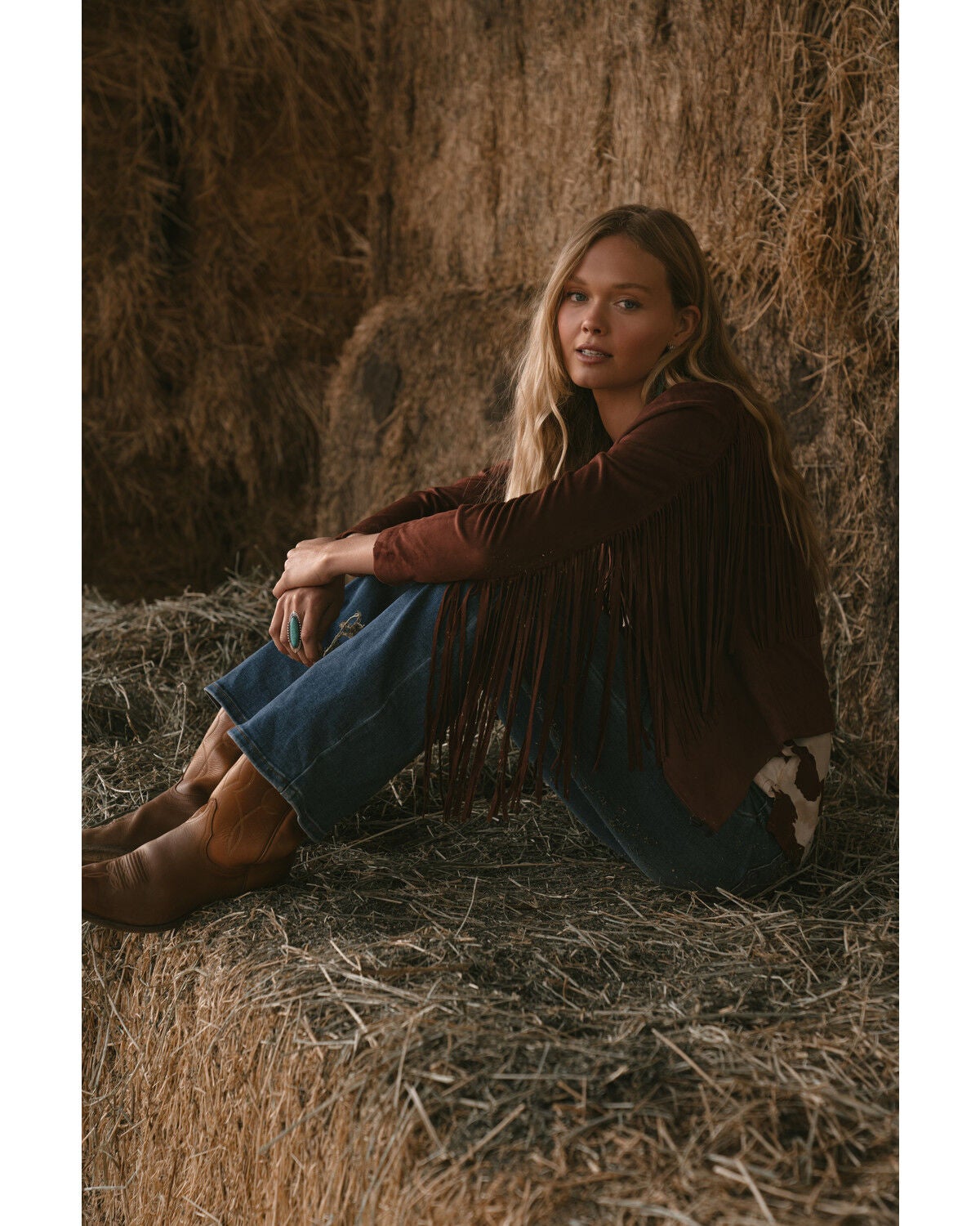 Image #1 - Idyllwind Women's Rust Blue Grass Faux Suede Fringe Jacket , , hi-res