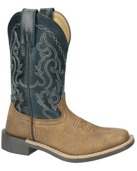 Smoky Mountain Boys' Midland Western Boots - Broad Square Toe, Brown, hi-res