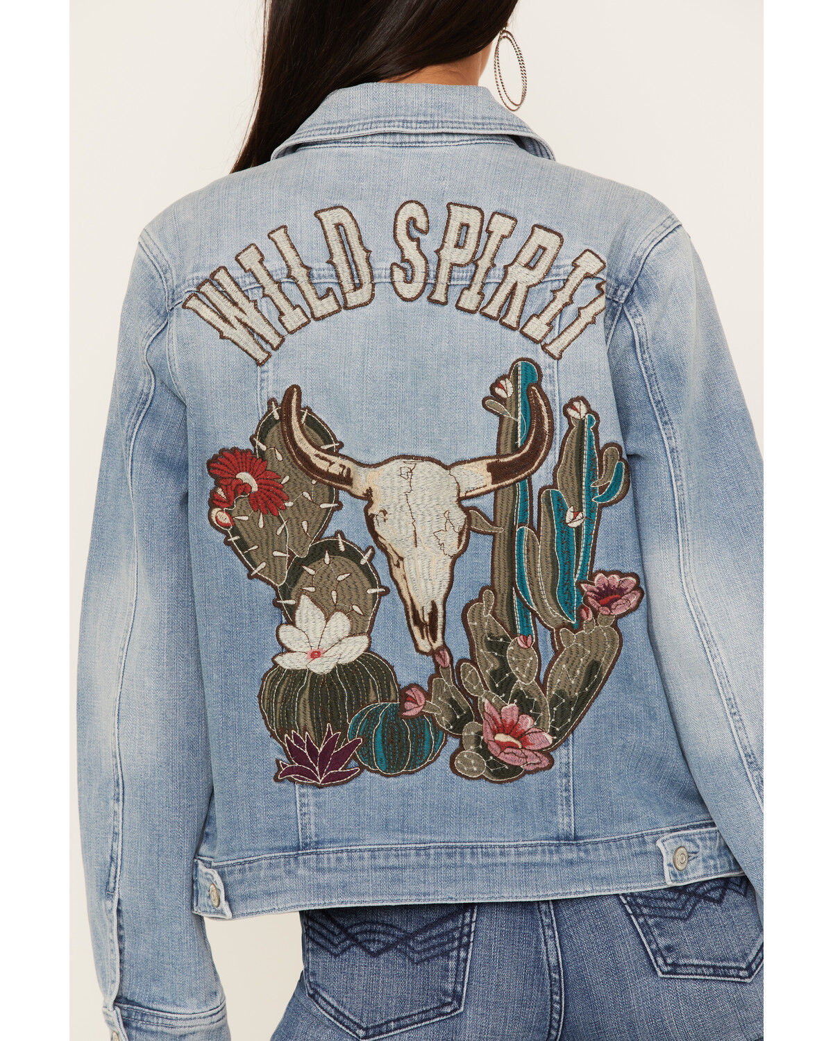 Image #1 - Idyllwind Women's Light Wash Wild Spirit Embroidered Denim Jacket, , hi-res
