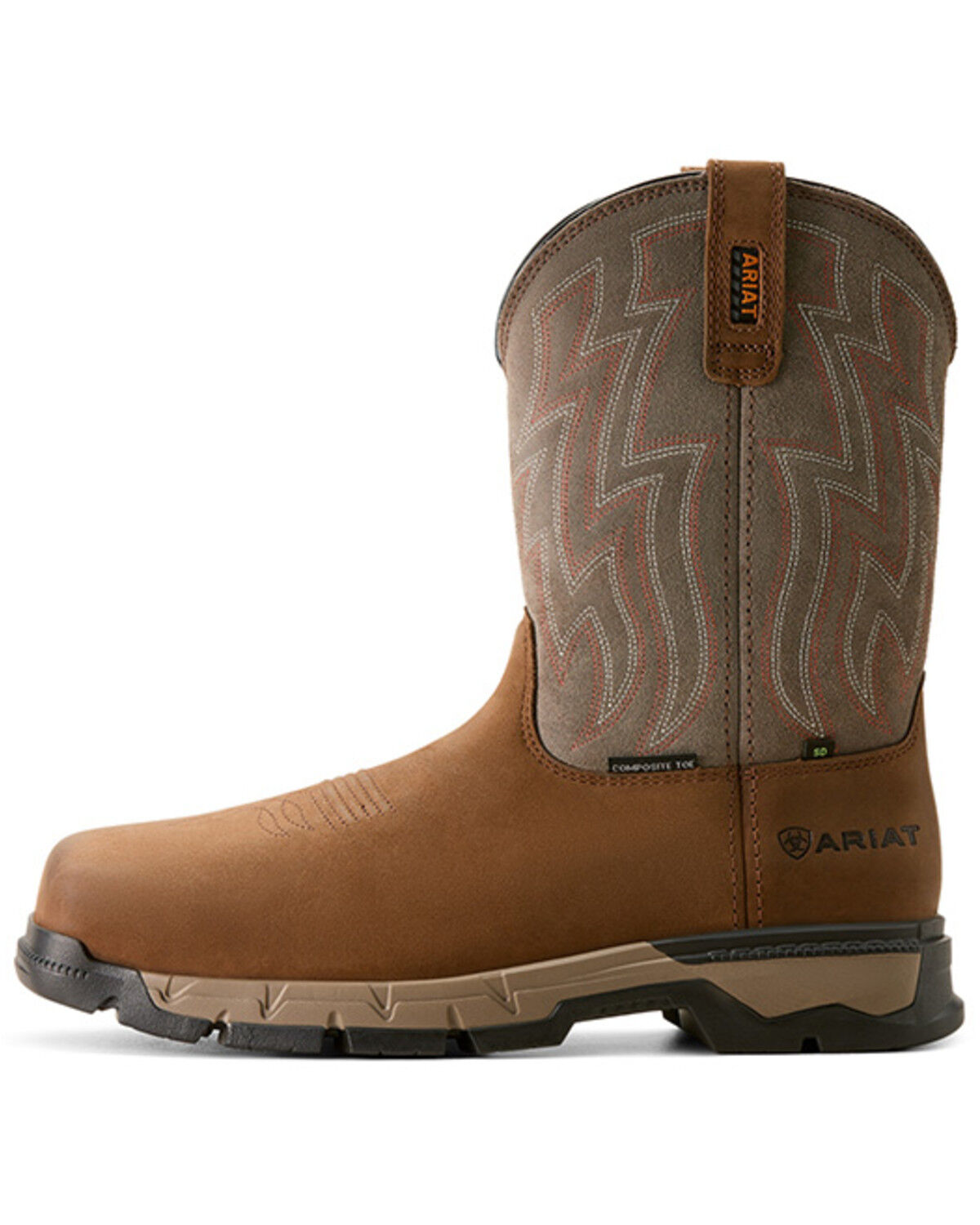 Image #2 - Ariat Men's Rebar Flex Pull-On Work Boots - Composite Toe, Brown, hi-res