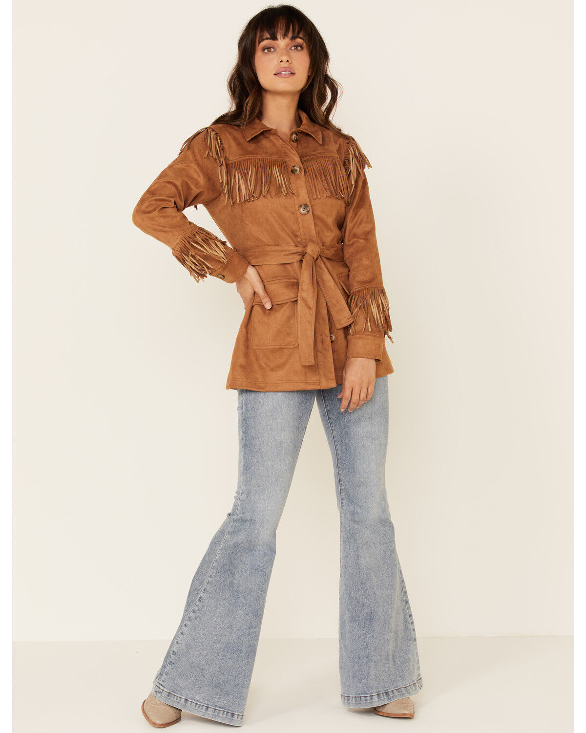 Image #2 - MINKPINK Women's Tan We Are Free Fringe Jacket, Tan, hi-res