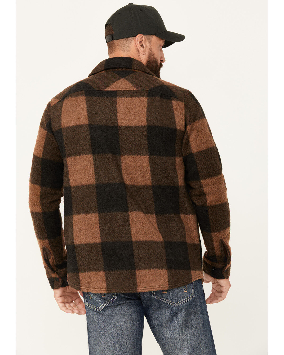 Image #4 - Brixton Men's Bowery Arctic Plaid Print Long Sleeve Snap Stretch Flannel Shirt, Brown, hi-res