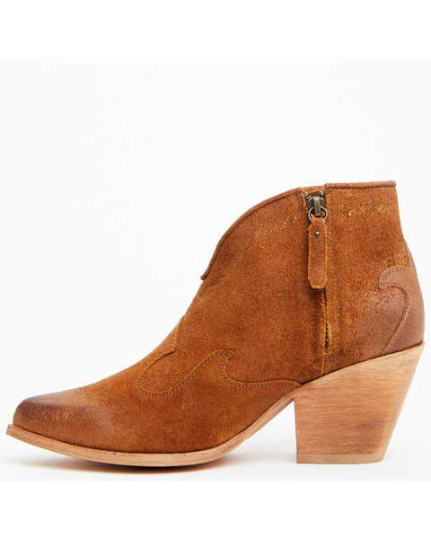 Image #3 - Shyanne Women's Jodi Suede Leather Booties - Pointed Toe , Cognac, hi-res