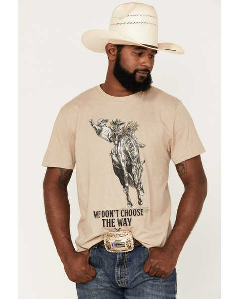 Image #1 - Wrangler Men's Yellowstone Choose The Way Graphic Short Sleeve T-Shirt, Heather Grey, hi-res