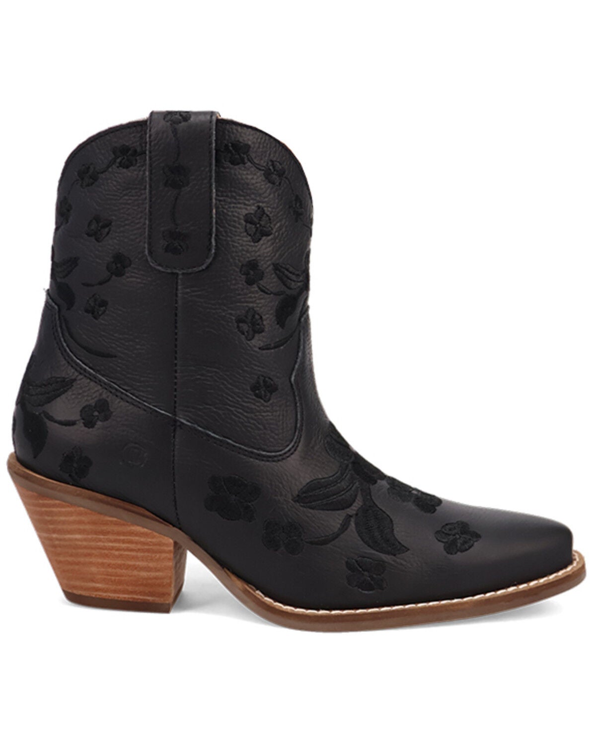 Image #2 - Dingo Women's Sweetheart Embroidered Booties - Round Toe, Black, hi-res