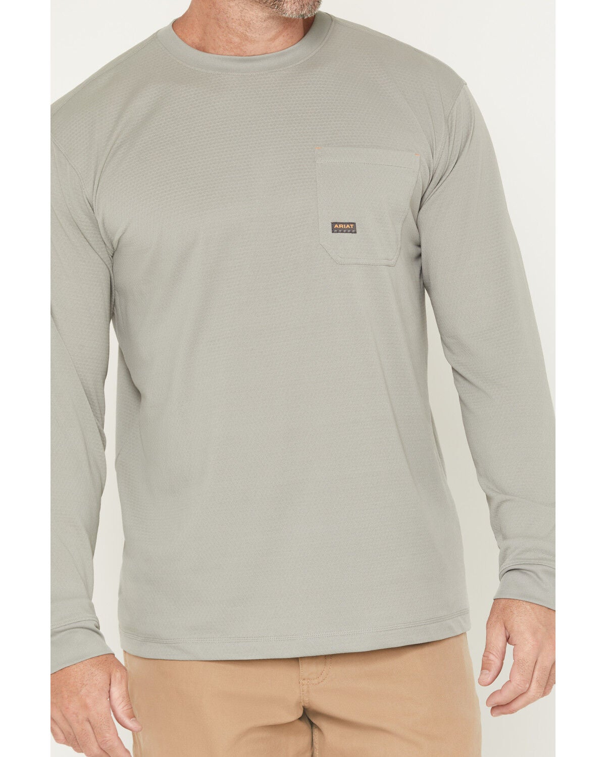 Image #3 - Ariat Men's Rebar Heat Fighter Long Sleeve Work Shirt, Grey, hi-res