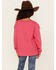 Image #4 - Rock & Roll Denim Girls' Howdy Fringe Long Sleeve Graphic Tee, Pink, hi-res