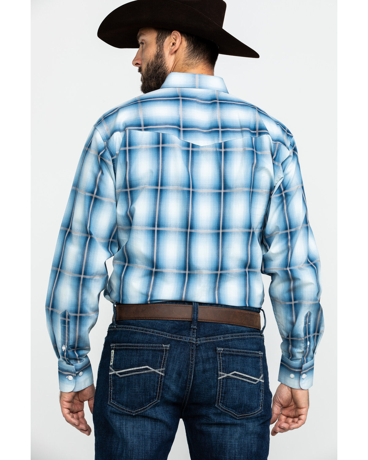 Image #2 - Resistol Men's Heitmiller Ombre Large Plaid Long Sleeve Western Shirt, , hi-res