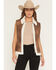 Image #1 - Cripple Creek Women's Shearling Faux Suede Vest, Brown, hi-res
