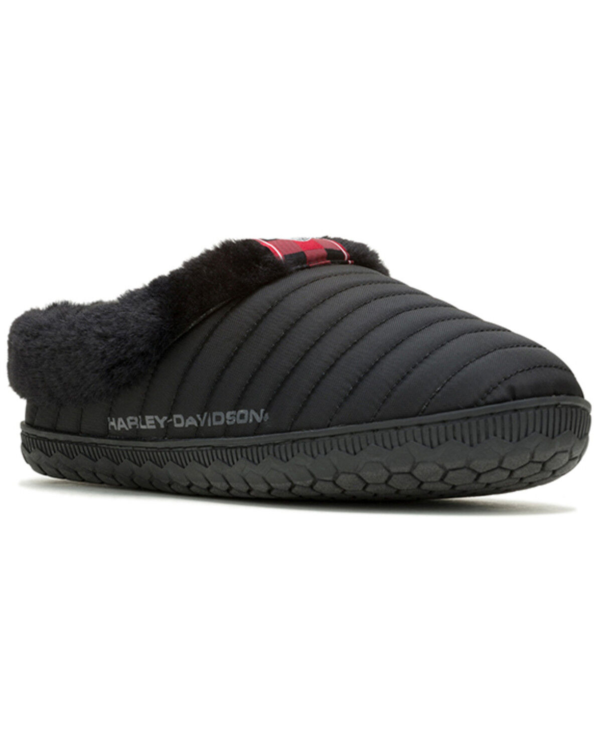 Image #1 - Harley Davidson Men's Cosgrove Faux Fur Lined Slippers, Black, hi-res