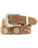 Ariat Women's Floral Embroidered Rhinestone Belt, Brown, hi-res