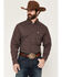 Image #1 - Ariat Men's Constantine Medallion Print Long Sleeve Button-Down Western Shirt - Big, Brown, hi-res