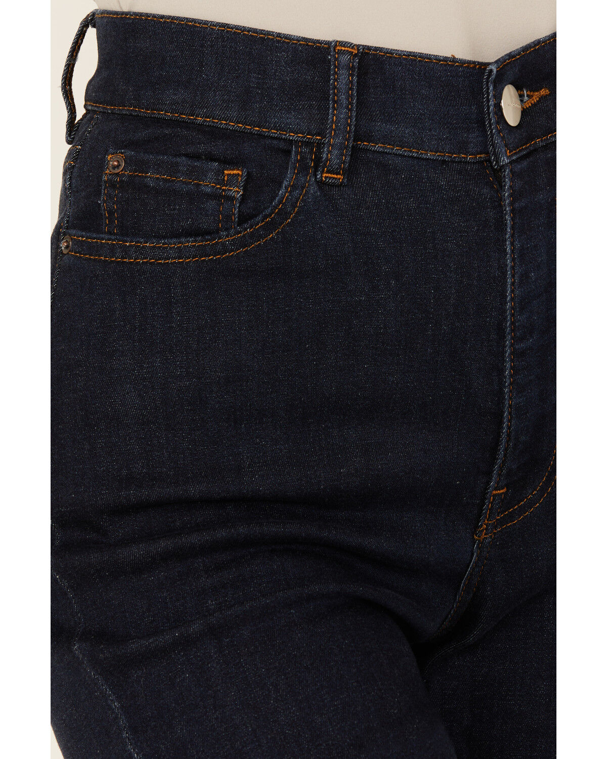 Image #2 - Warp + Weft Women's Jet Set Dark Wash High Rise Straight Stretch Denim Jeans, Dark Wash, hi-res