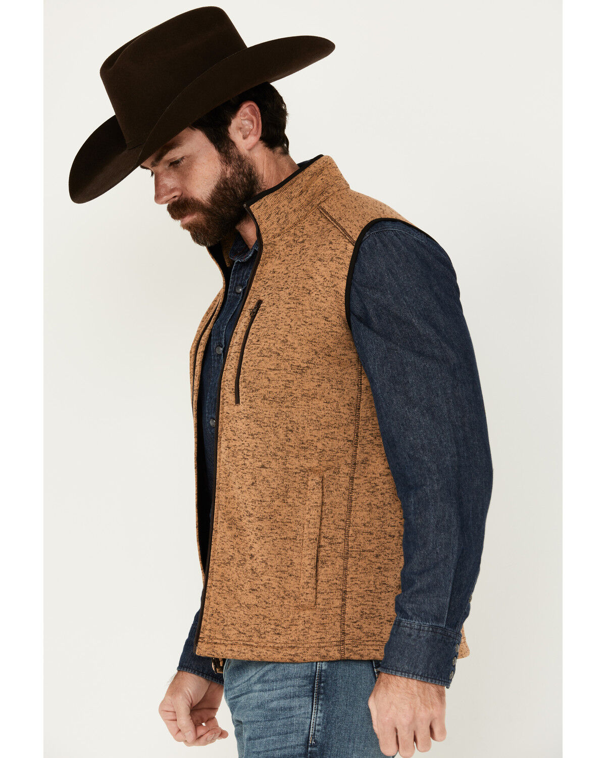 Image #3 - Cowboy Hardware Men's Speckle Knit Vest, Tan, hi-res