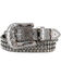 Shyanne Women's Rhinestone Filigree Leather Belt, Silver, hi-res