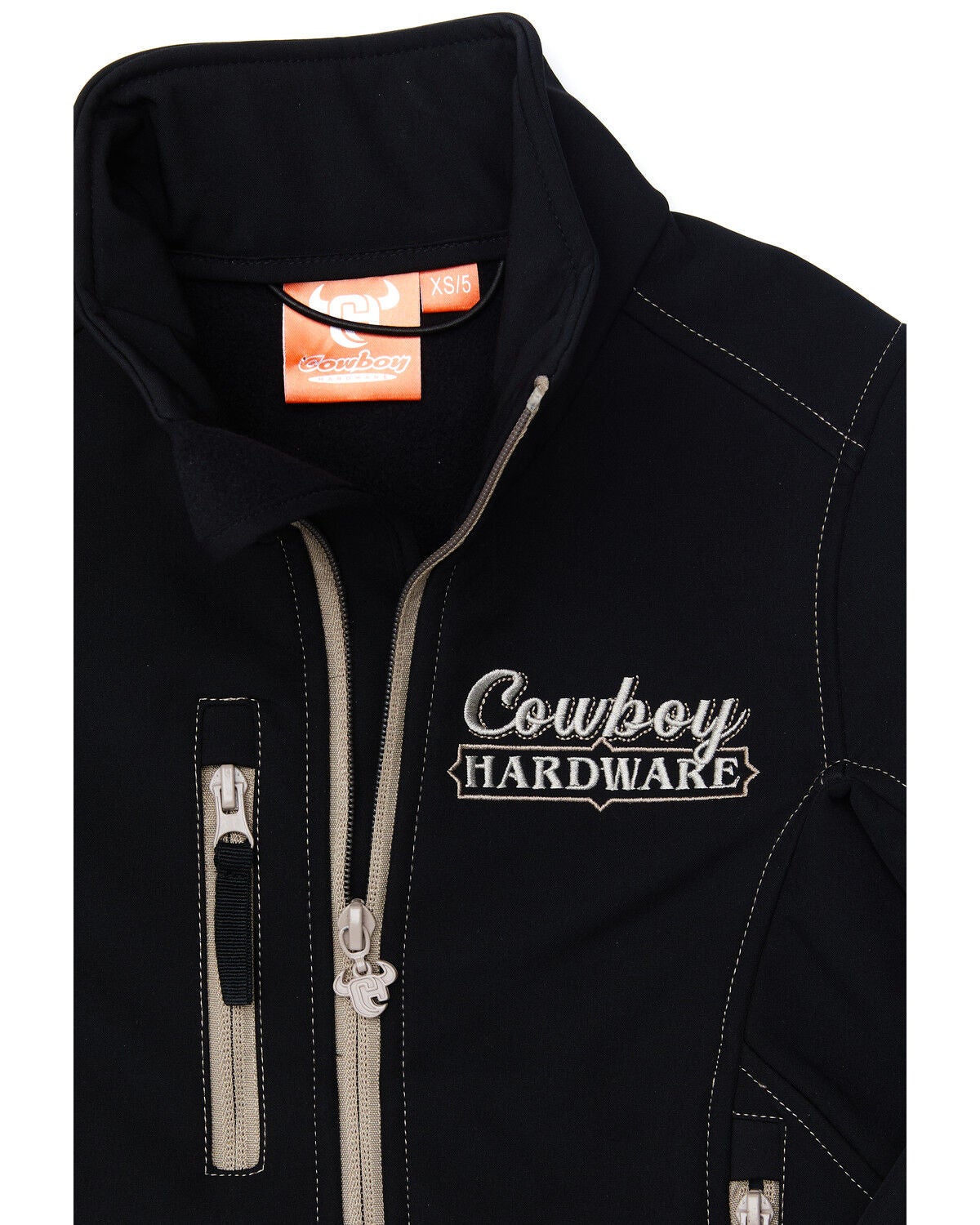 Image #2 - Cowboy Hardware Boys' Black Ride Hard Zip-Up Softshell Jacket , , hi-res