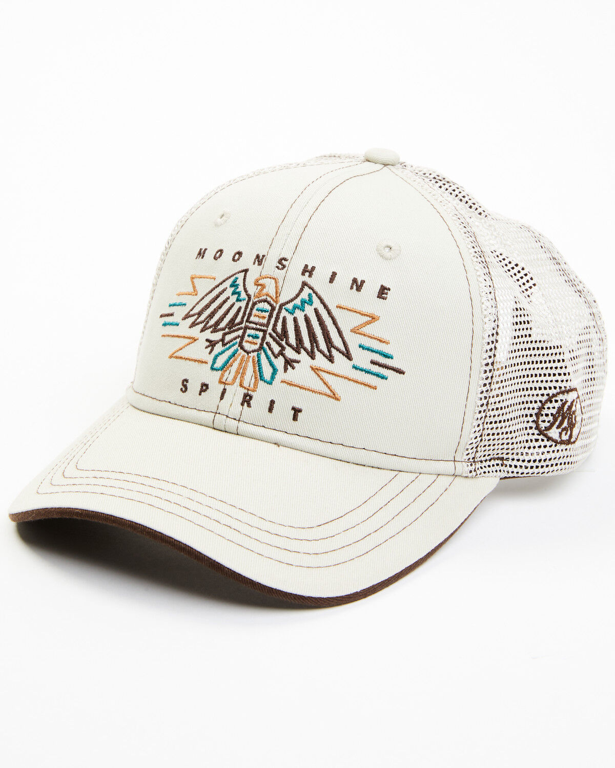 Image #1 - Moonshine Spirit Men's Embroidered Eagle Mesh-Back Ball Cap, Beige/khaki, hi-res