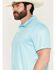 Image #2 - Panhandle Slim Men's Medallion Print Short Sleeve Pearl Snap Performance Polo, Turquoise, hi-res