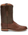 Tony Lama Men's Exotic Ostrich Skin Western Boots - Round Toe, Antique, hi-res