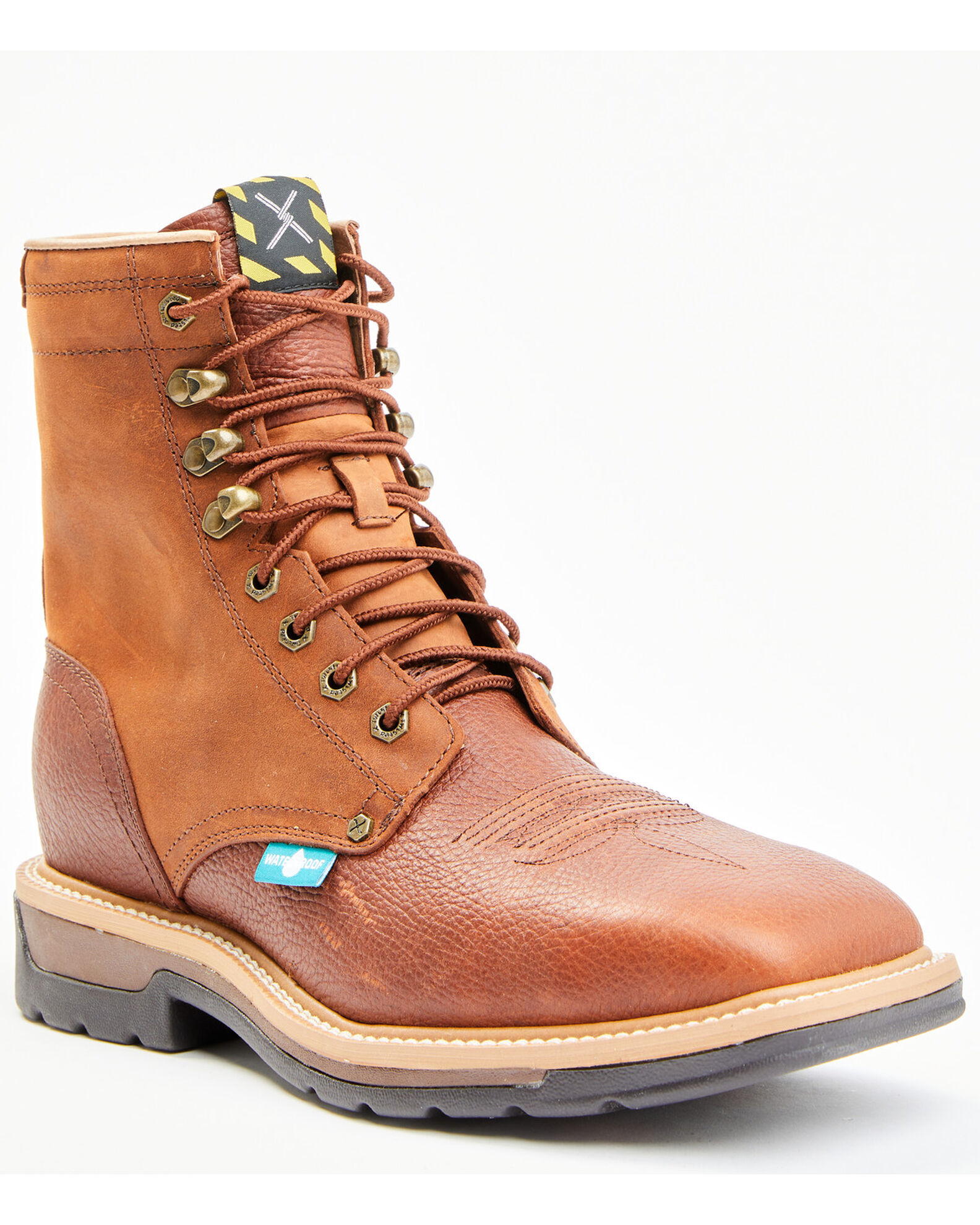 Square toe lace up work boots new arrivals