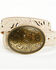 Image #1 - Shyanne Women's Nellie Tooled Cutout Oval Buckle Belt, Cream, hi-res