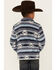 Image #4 - Rock & Roll Denim Boys' Southwestern Striped Fuzzy 1/4 Zip Pullover, Blue, hi-res