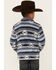 Image #4 - Rock & Roll Denim Boys' Southwestern Striped Fuzzy 1/4 Zip Pullover , Blue, hi-res