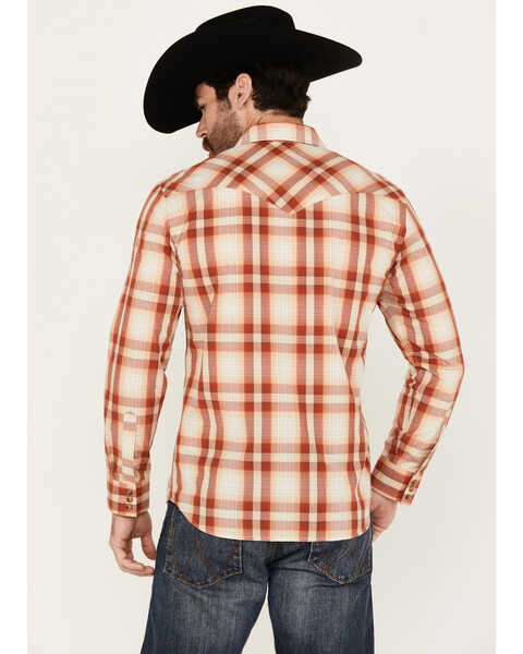 Image #4 - Pendleton Men's Frontier Plaid Print Long Sleeve Snap Western Shirt, Tan, hi-res