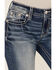 Image #4 - Miss Me Women's Dark Wash Embroidered 32" Bootcut Stretch Denim Jeans, Dark Wash, hi-res