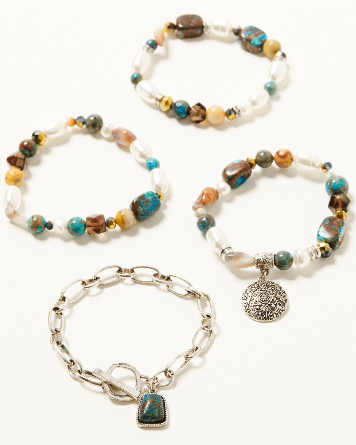 Shyanne Women's Gemma Bracelet Set - 4 Piece, Silver, hi-res