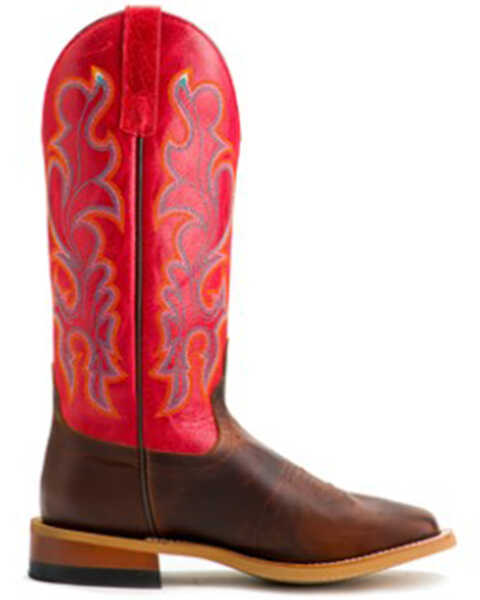Image #2 - Macie Bean Women's Old Town Road Western Boots - Broad Square Toe, Red, hi-res