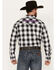 Image #4 - Wrangler Men's Logo Plaid Print Long Sleeve Western Snap Shirt, Black, hi-res