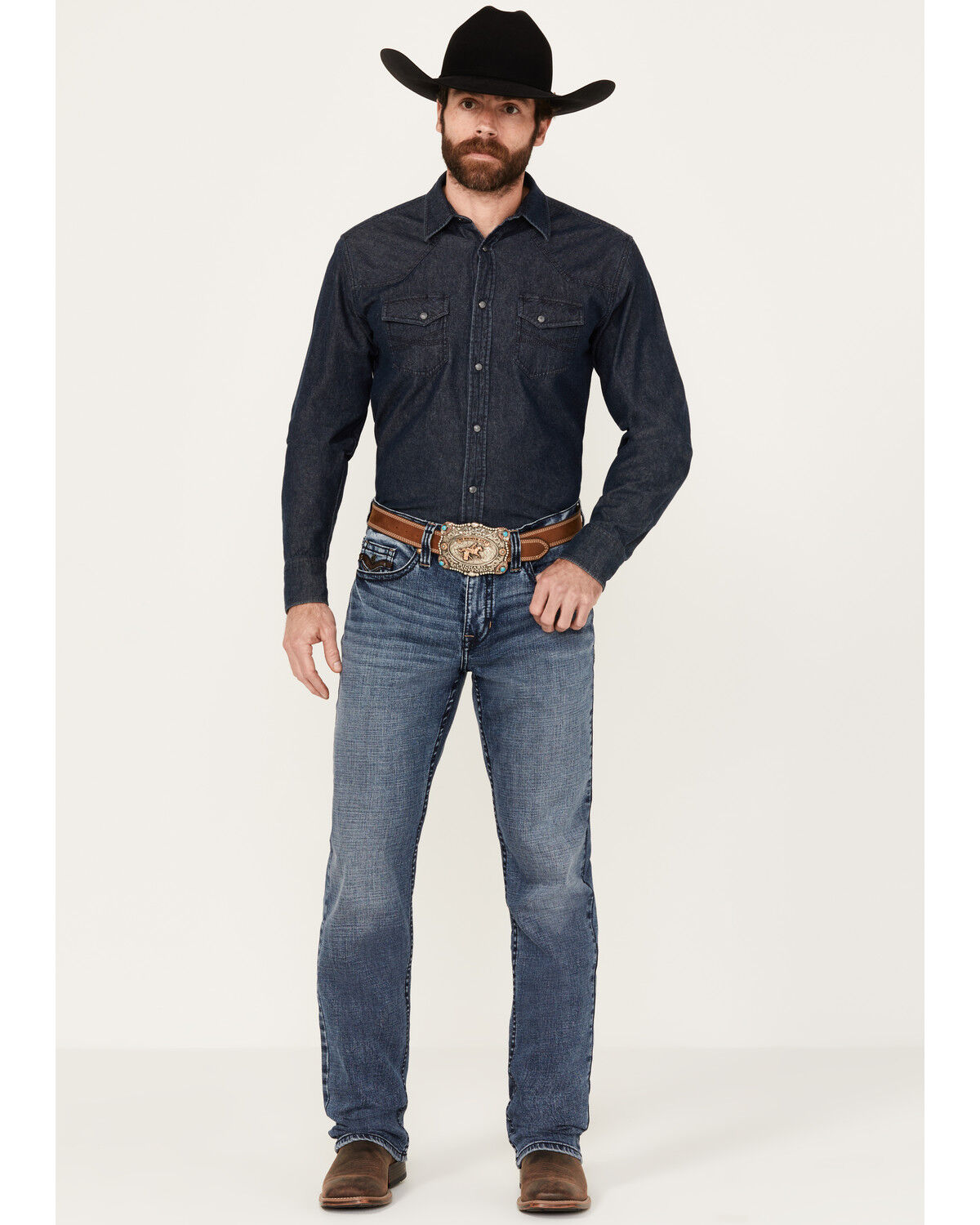 Image #1 - Cody James Men's Outpost Wash Jackson Slim Straight Stretch Denim Jeans, Dark Medium Wash, hi-res