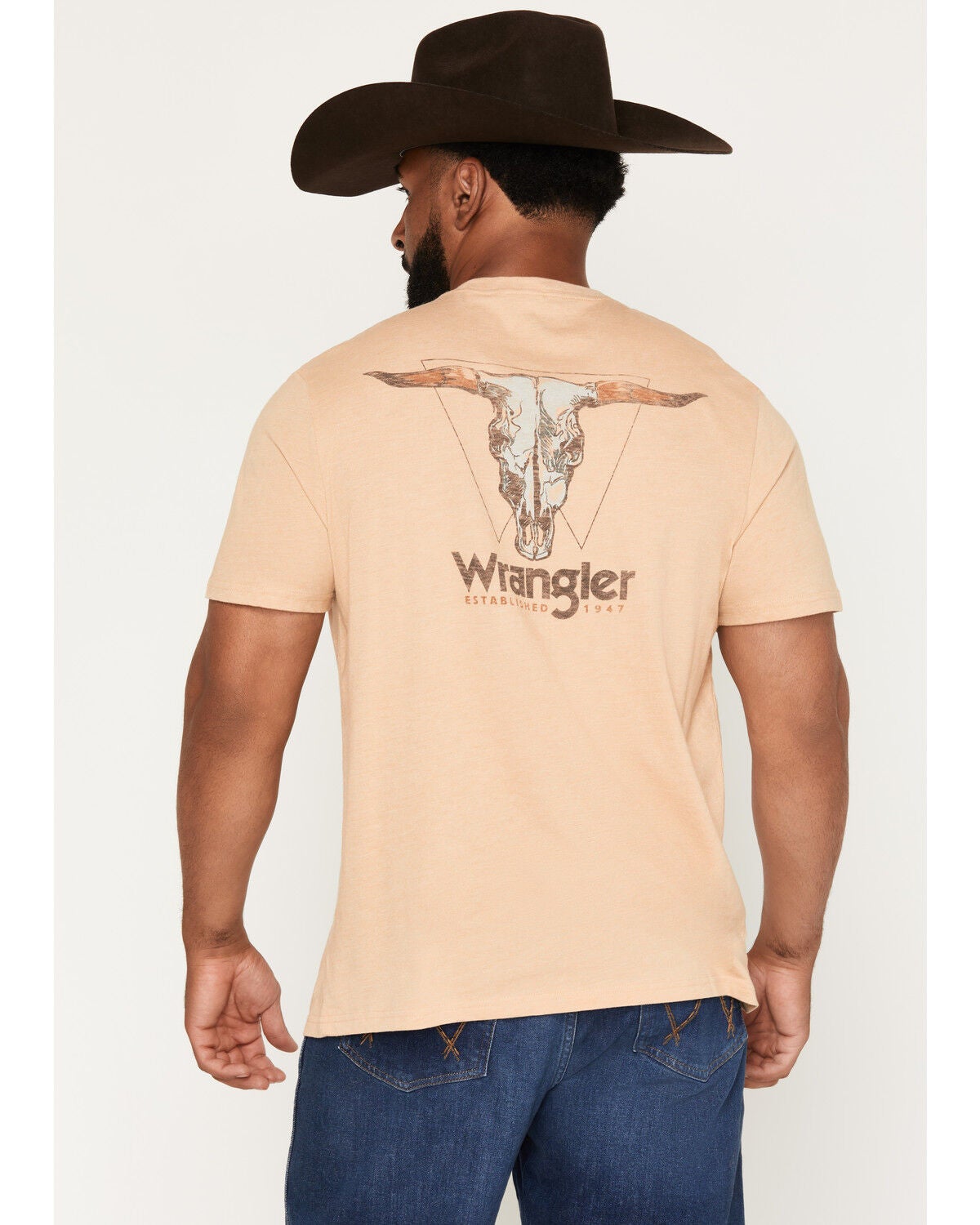 Wrangler Men's High Desert Skull Short Sleeve Graphic T-Shirt, Yellow, hi-res