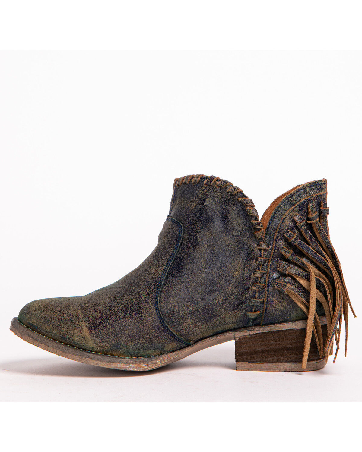 Image #3 - Circle G Women's Fringe Booties - Round Toe, , hi-res