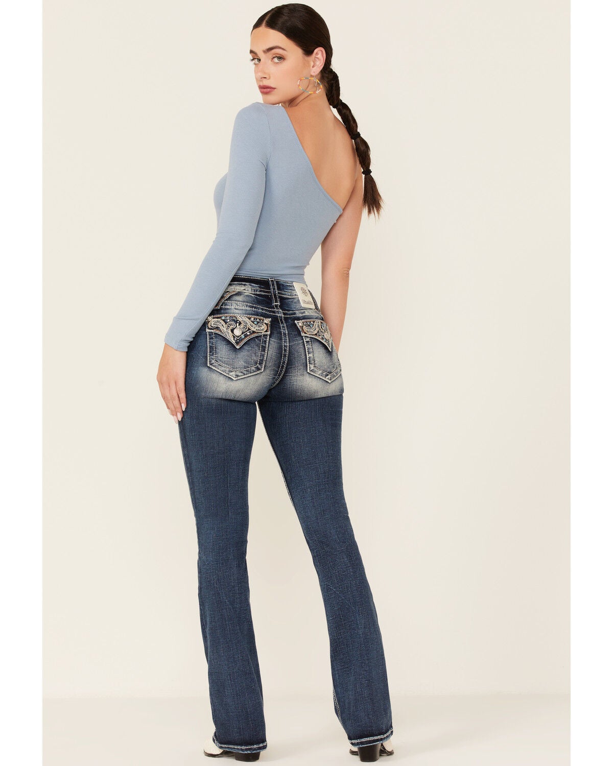 Miss Me Women's Mid Rise Western 