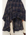 Image #2 - Cleo + Wolf Women's Plaid Print High Low Ruffle Midi Skirt, Navy, hi-res