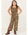 Image #1 - Hayden Girls' Floral Print Sleeveless Jumpsuit, Multi, hi-res