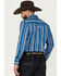 Image #4 - Ely Walker Men's Serape Striped Long Sleeve Pearl Snap Western Shirt, Royal Blue, hi-res