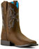 Image #1 - Ariat Boys' Tombstone Distressed Western Boots - Broad Square Toe, Brown, hi-res