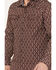 Image #3 - Moonshine Spirit Men's Gypsy Print Long Sleeve Western Snap Shirt, Burgundy, hi-res