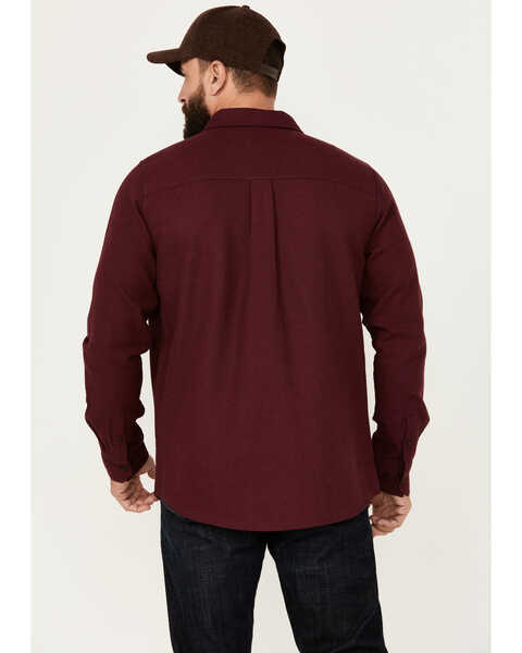 Image #4 - Brothers and Sons Men's Burley Long Sleeve Button-Down Flannel Shirt, Burgundy, hi-res