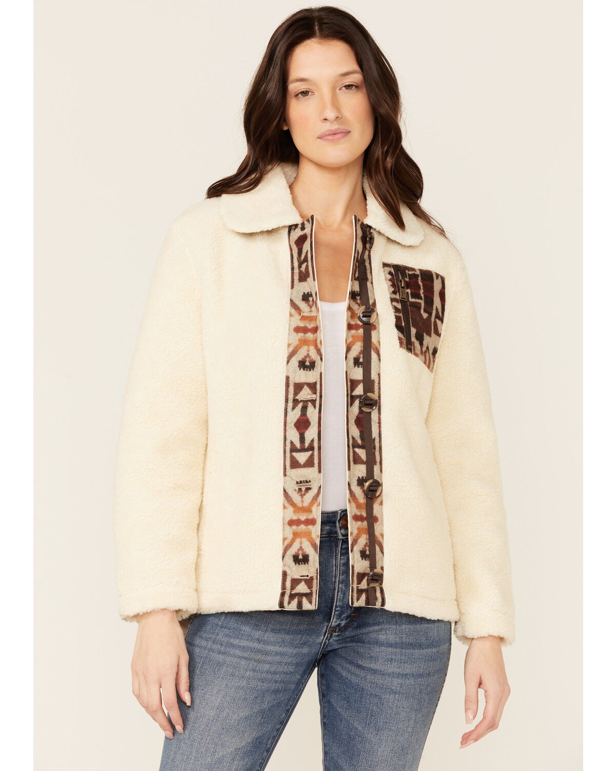 Image #1 - Pendleton Women's Natural Larkspur Fleece Jacket, , hi-res