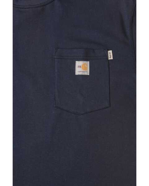 Image #2 - Carhartt Men's Pocket FR Short Sleeve Work T-Shirt, Navy, hi-res