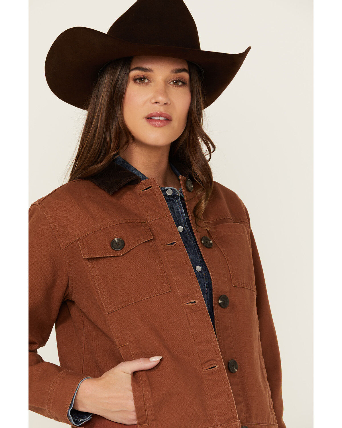 Image #2 - Shyanne Women's Underwood Canvas Barn Jacket, Lt Brown, hi-res